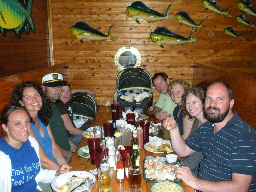 The babies' first dinner out!